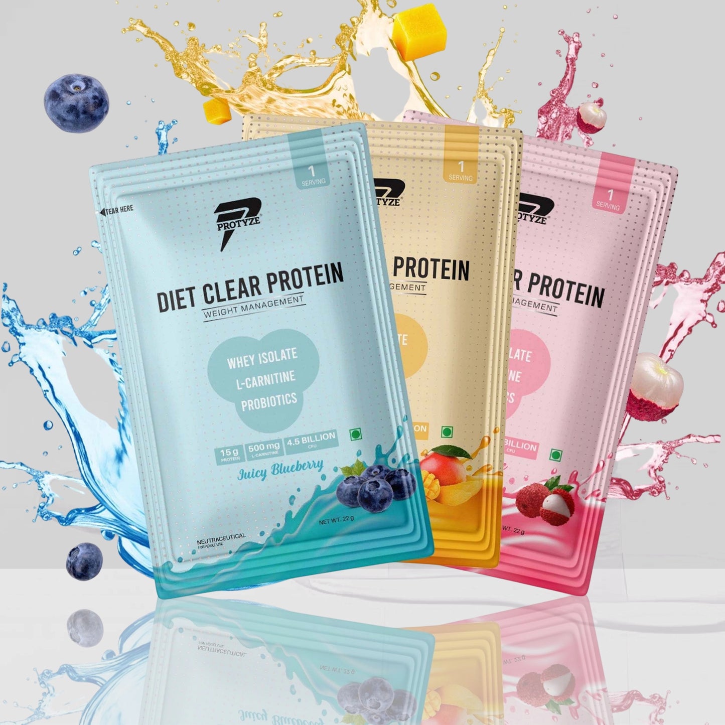 Diet Clear Protein, Assorted - Pack of 6 (Each Flavour 2 Units)