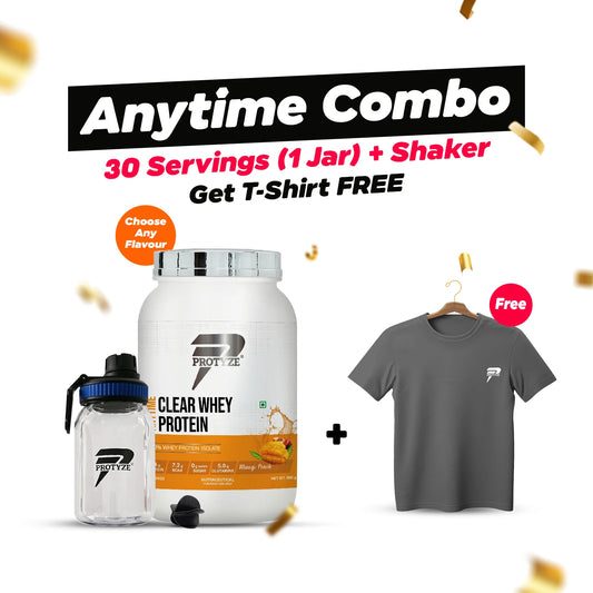 Protyze Clear Whey Isolate Anytime Jar + Shaker and Get T-Shirt Free