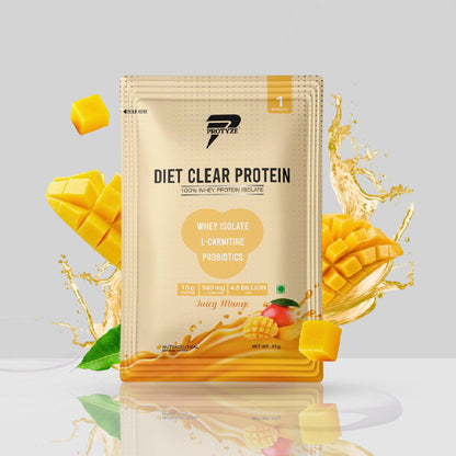 Protyze Diet Clear Protein, Juicy Mango (Pack of 30 Sachets)