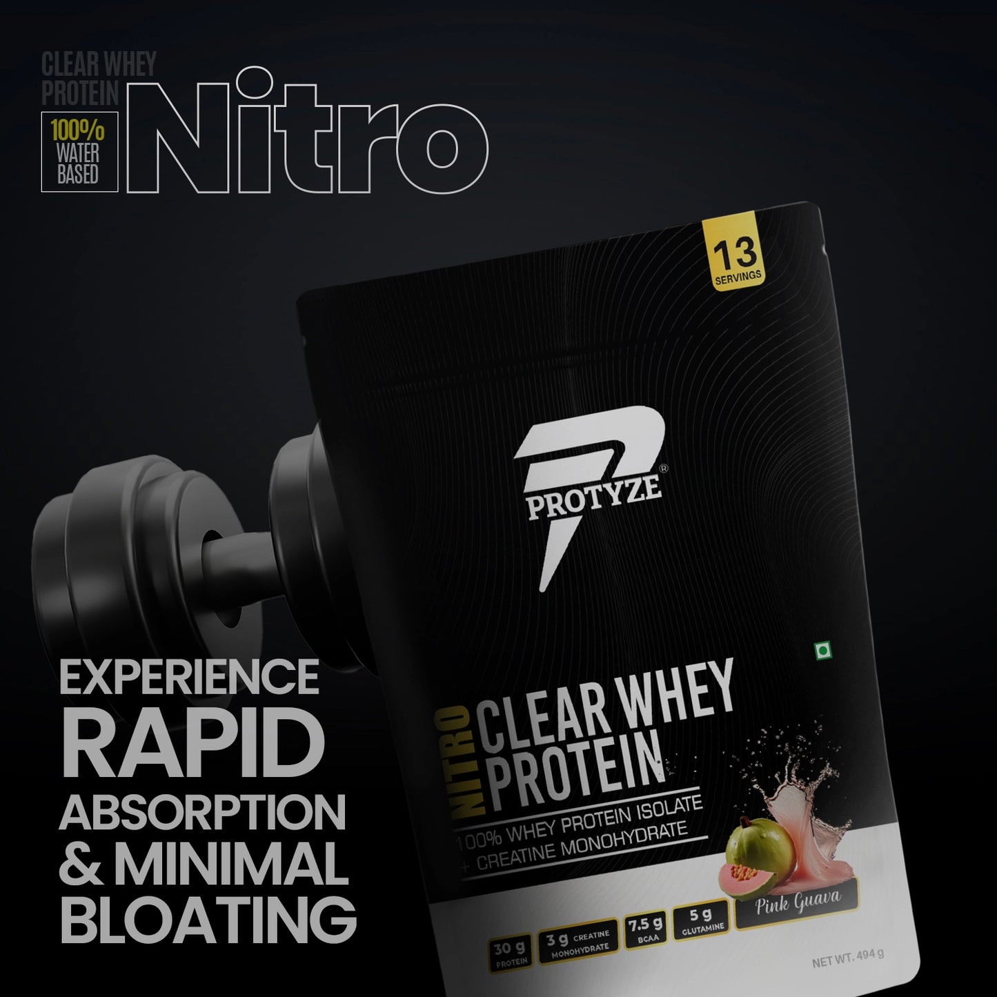 Nitro Clear Whey Protein, Pink Guava 13 Servings