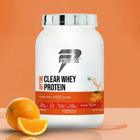 Protyze Anytime Clear Whey Isolate, Orange Squash (30 Servings)