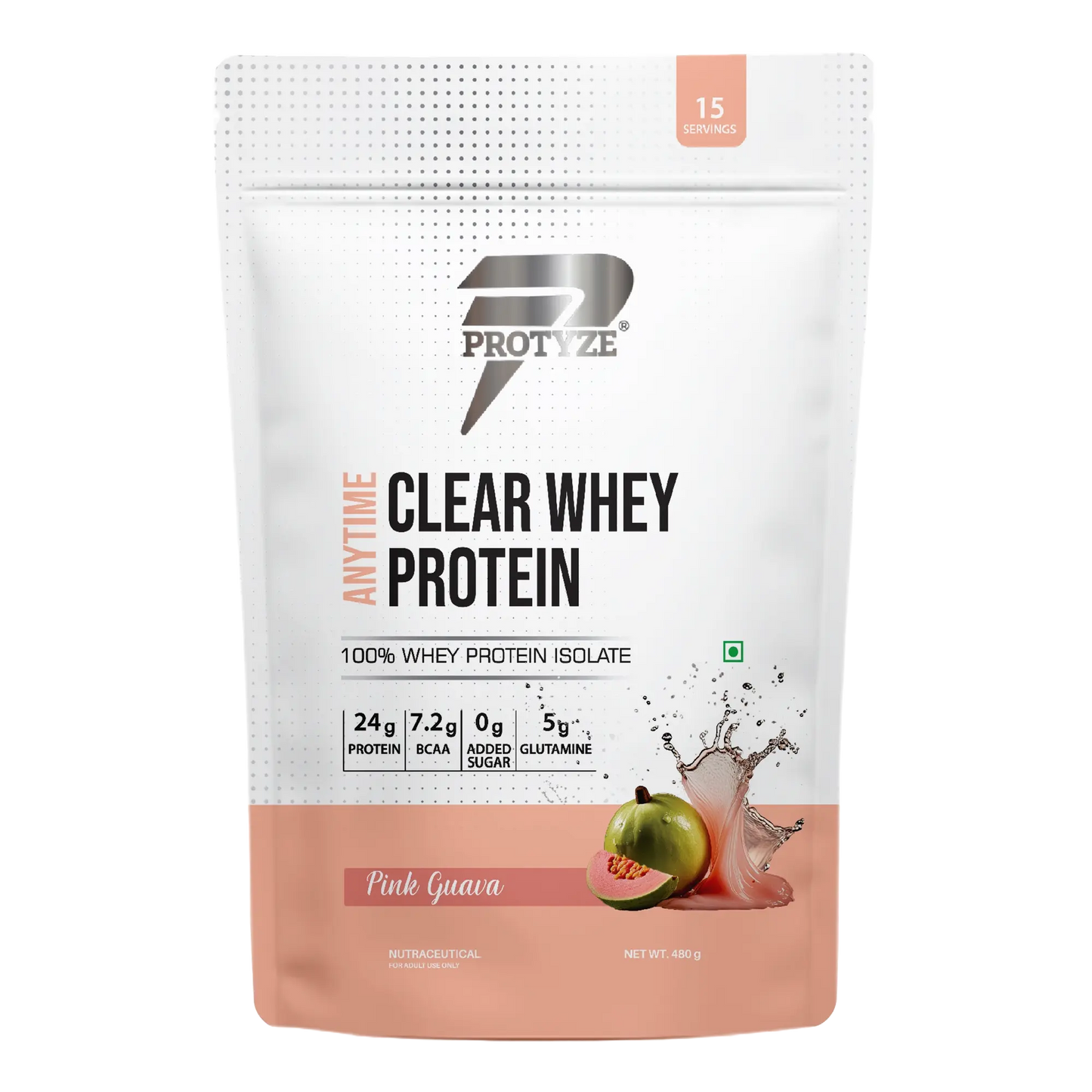 Protyze Anytime Clear Whey Isolate, Pink guava (15 Servings)