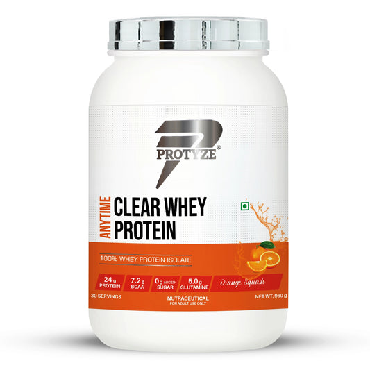 Protyze Anytime Clear Whey Isolate, Orange Squash (30 Servings)